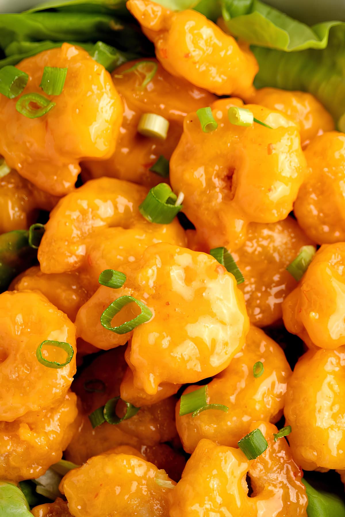 Homemade Bang Bang Shrimp with Green Onions