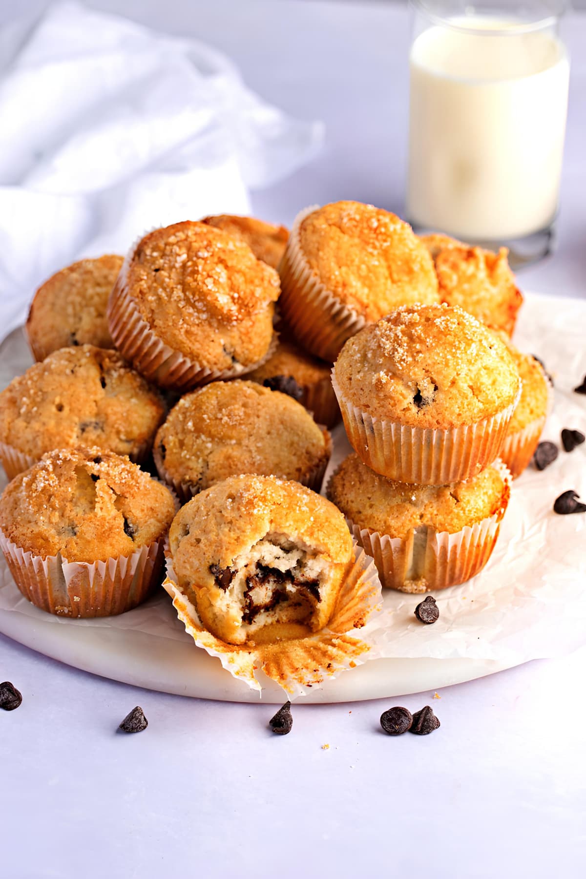 Homemade Moist Chocolate Chip Muffins