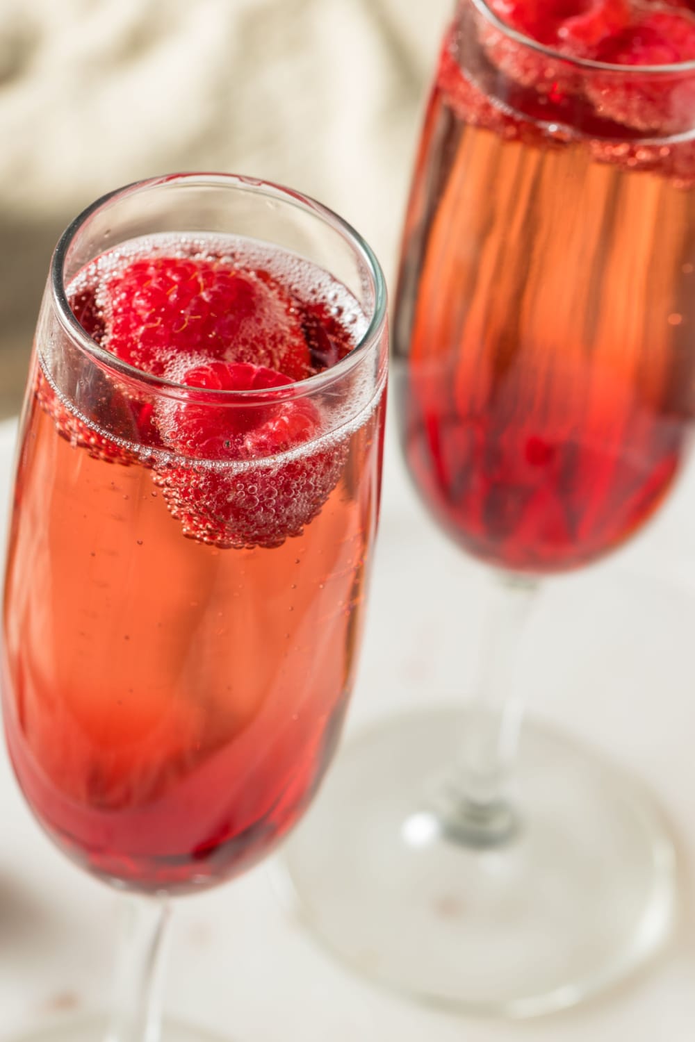 Kir Royale on Champagne Flutes