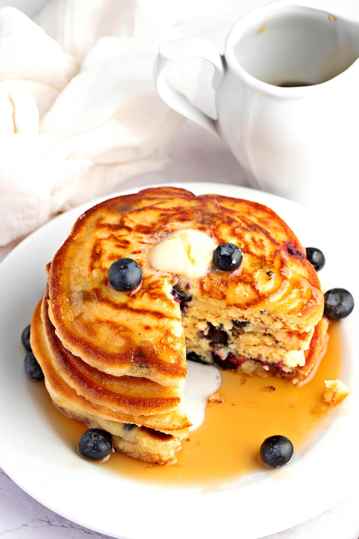 Soft and Fluffy Homemade Blueberry Pancakes 