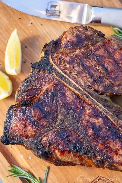 Florentine Steak Seasoned with Olive Oil, Salt and Pepper