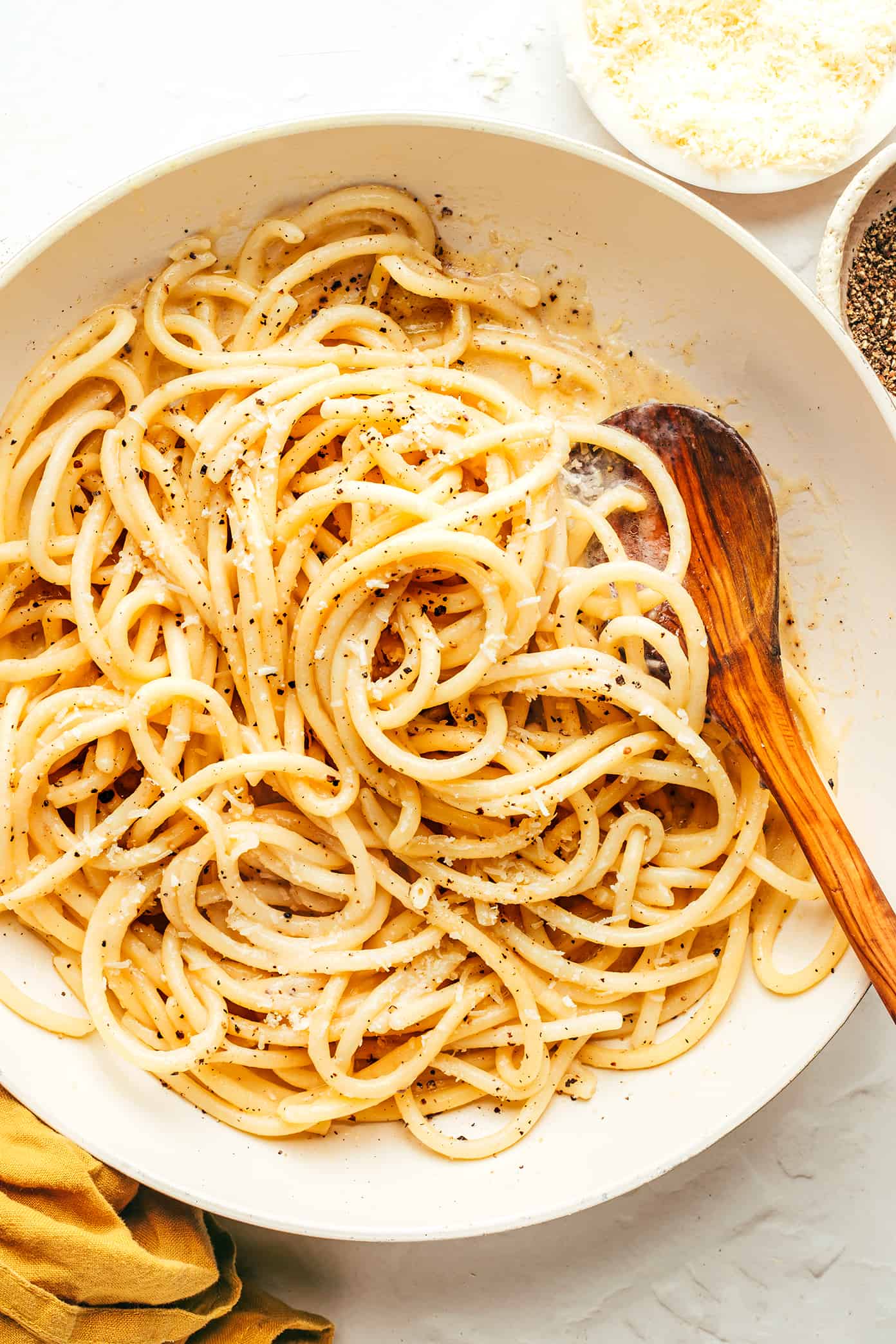 Homemade Cheese and Pepper Pasta in a Plate