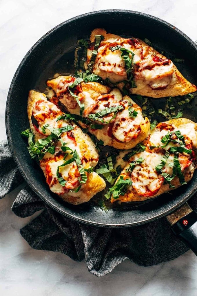 Homemade Caprese Chicken Drizzled with Balsamic Reduction