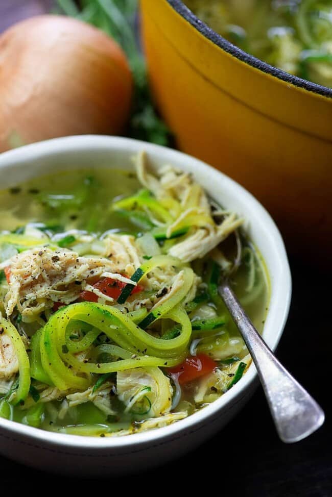 Healthy Homemade Chicken Zoodle Soup