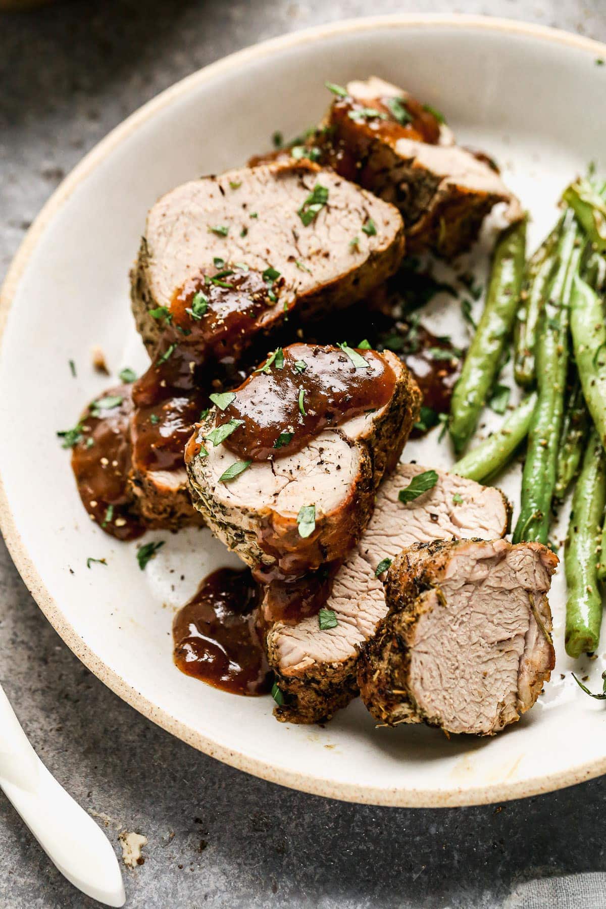 Pork tenderloin with tangy BBQ sauce