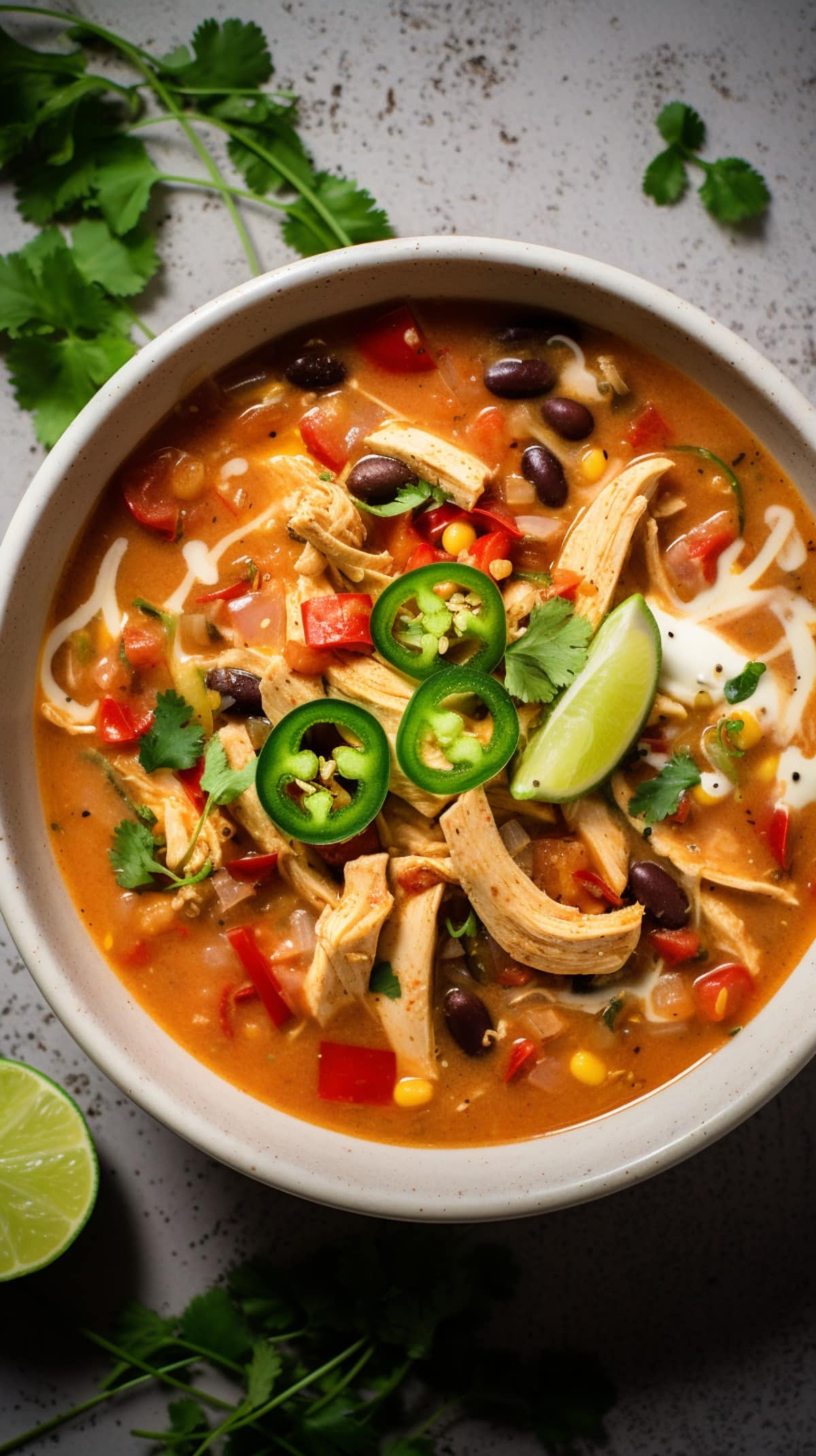 Keto Chicken Taco Soup in a bowl