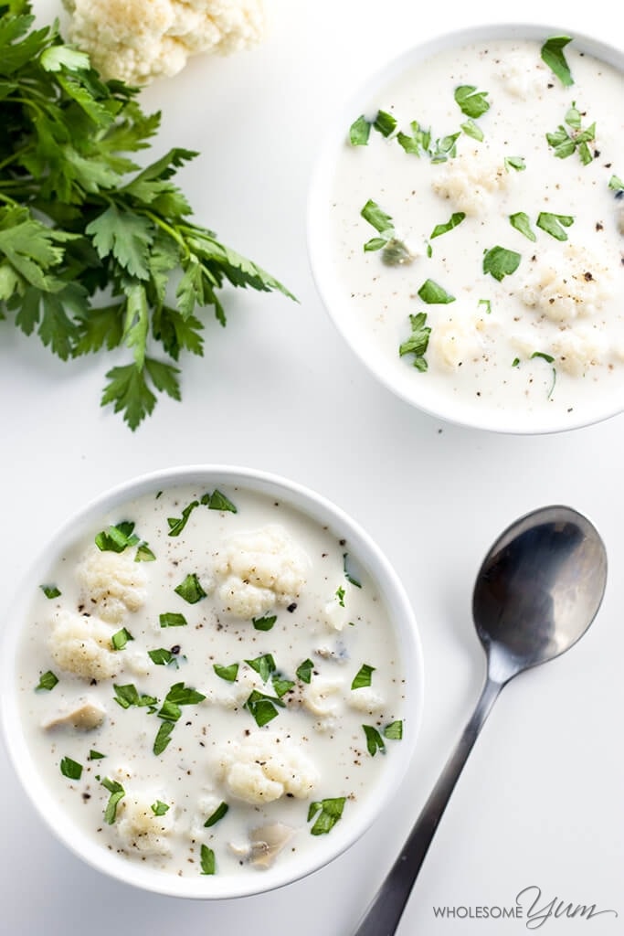 Keto Low Carb Clam Chowder in a Bowl