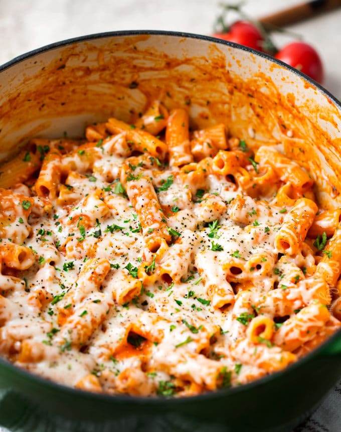 Homemade Chicken Parmesan Pasta with Herbs