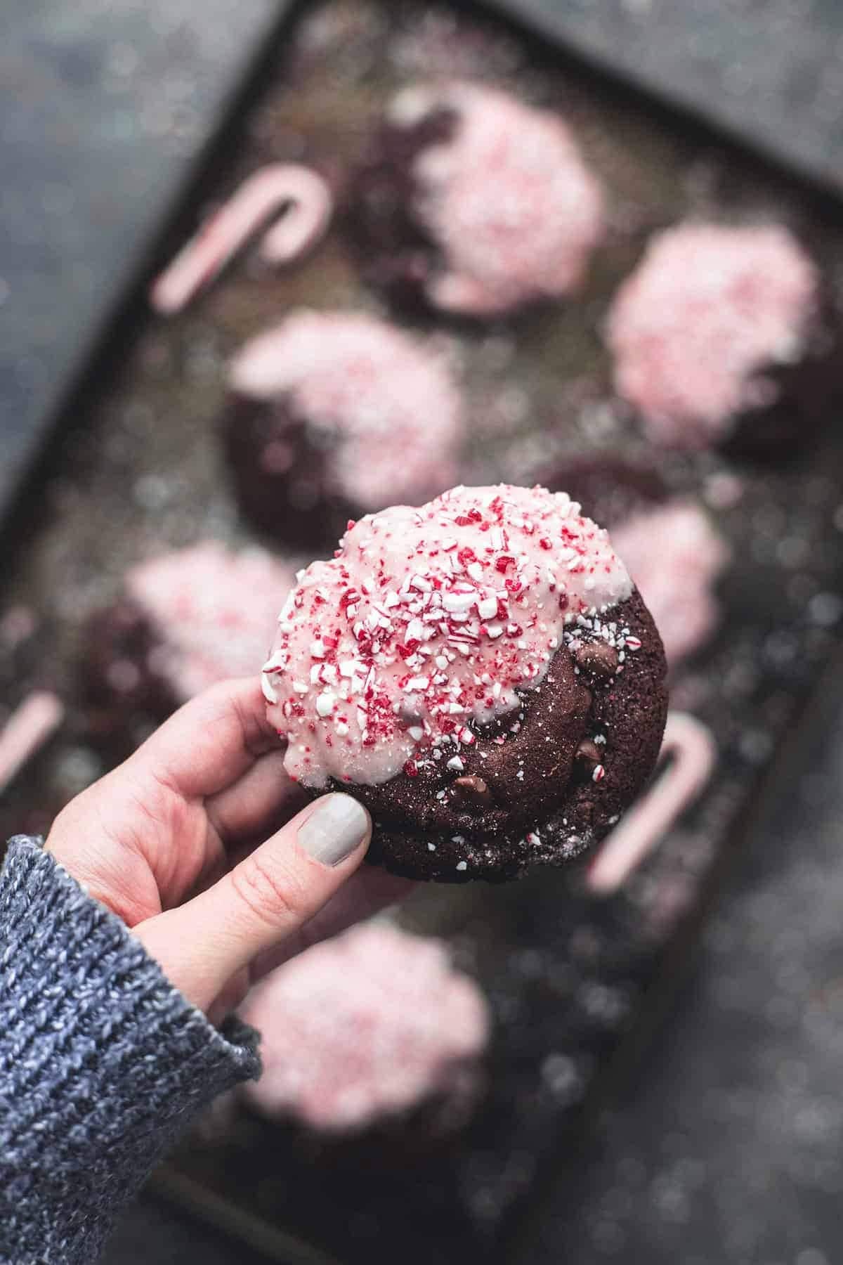 Double chocolate peppermint bark cookies