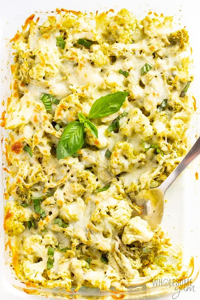 Keto Chicken Cauliflower Casserole with Basil