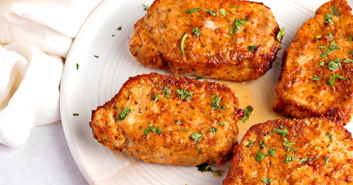 Air fryer breaded pork chops.