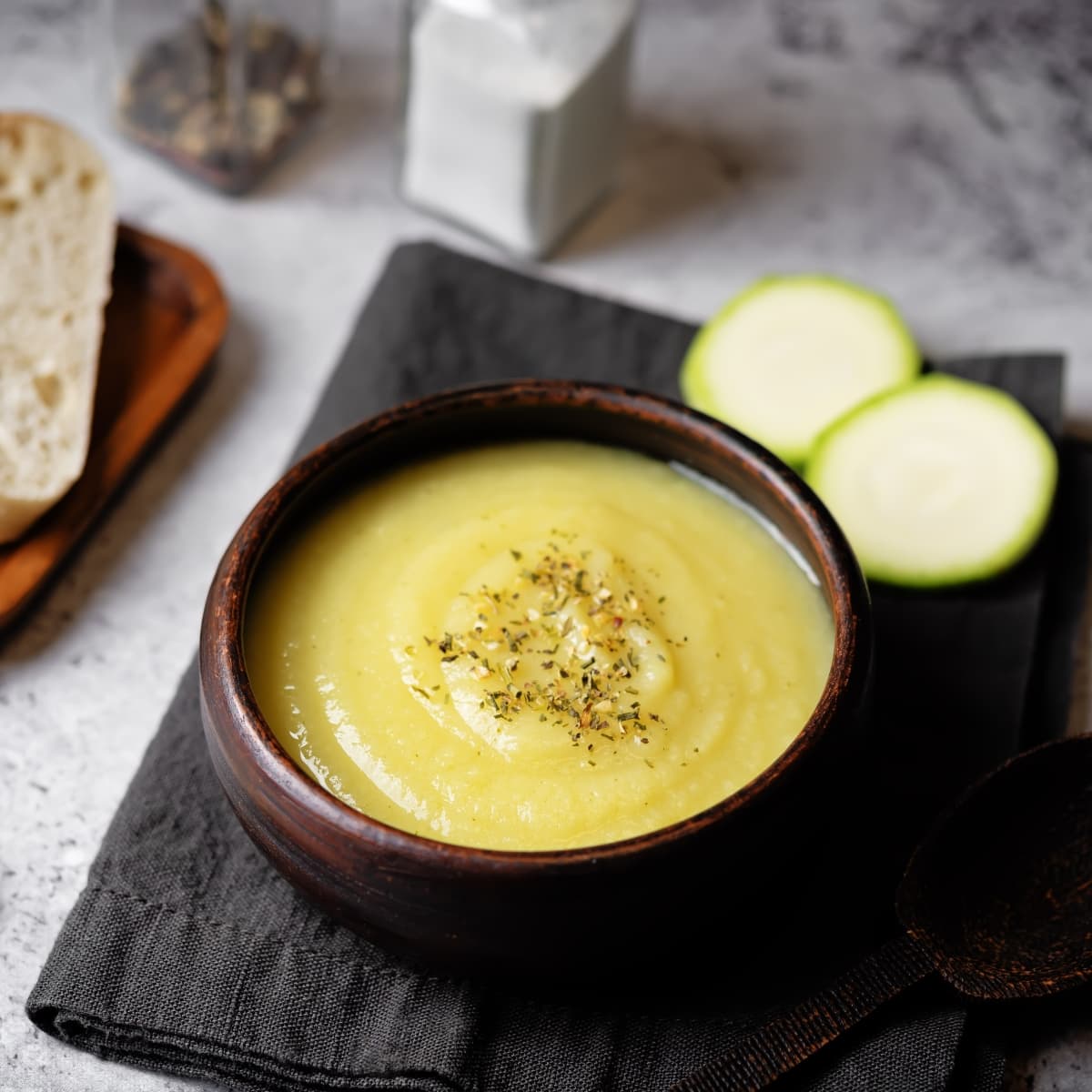 Homemade Zucchini Soup in a Bowl