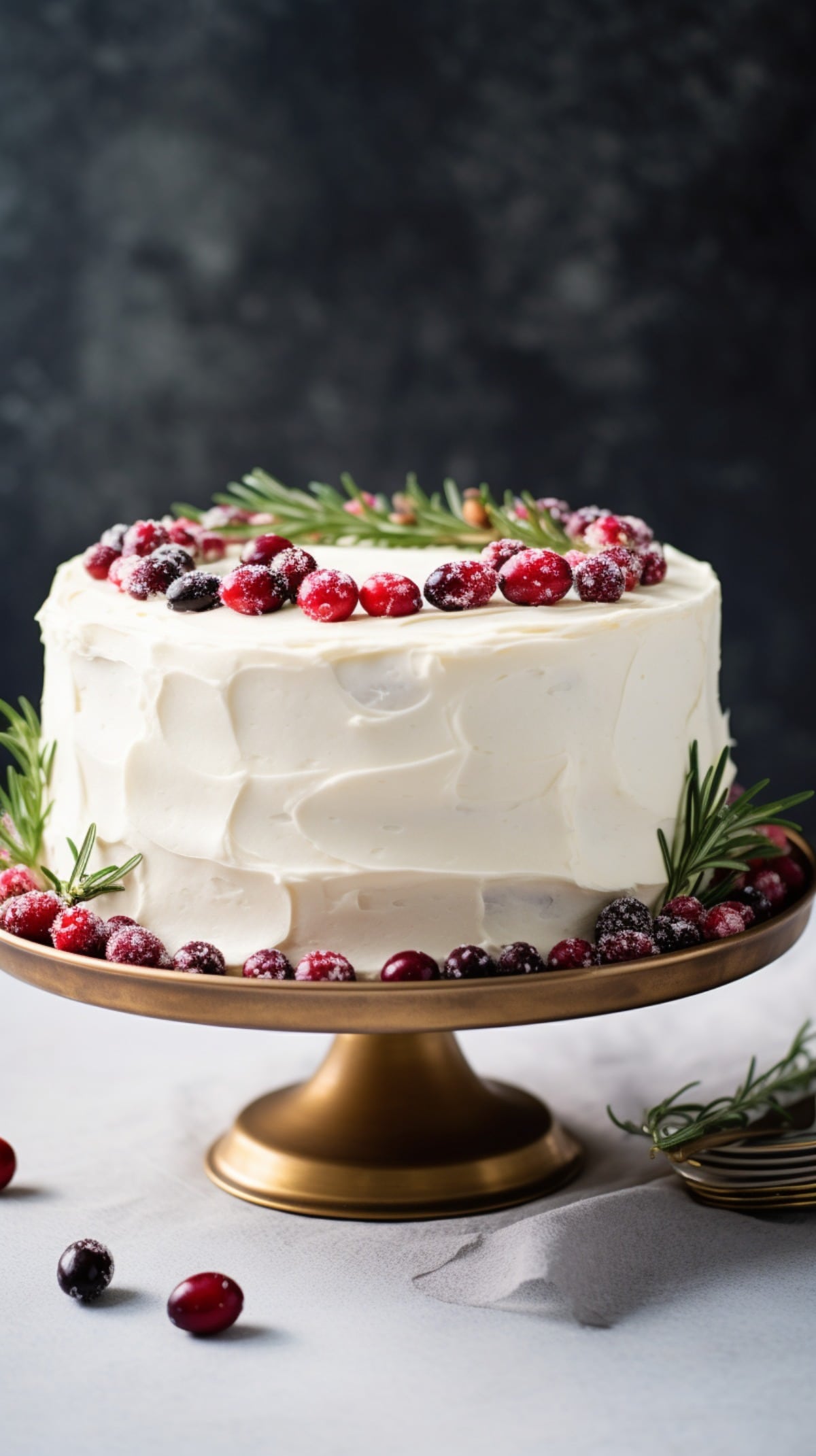 Traditional Christmas Cake on a Stand