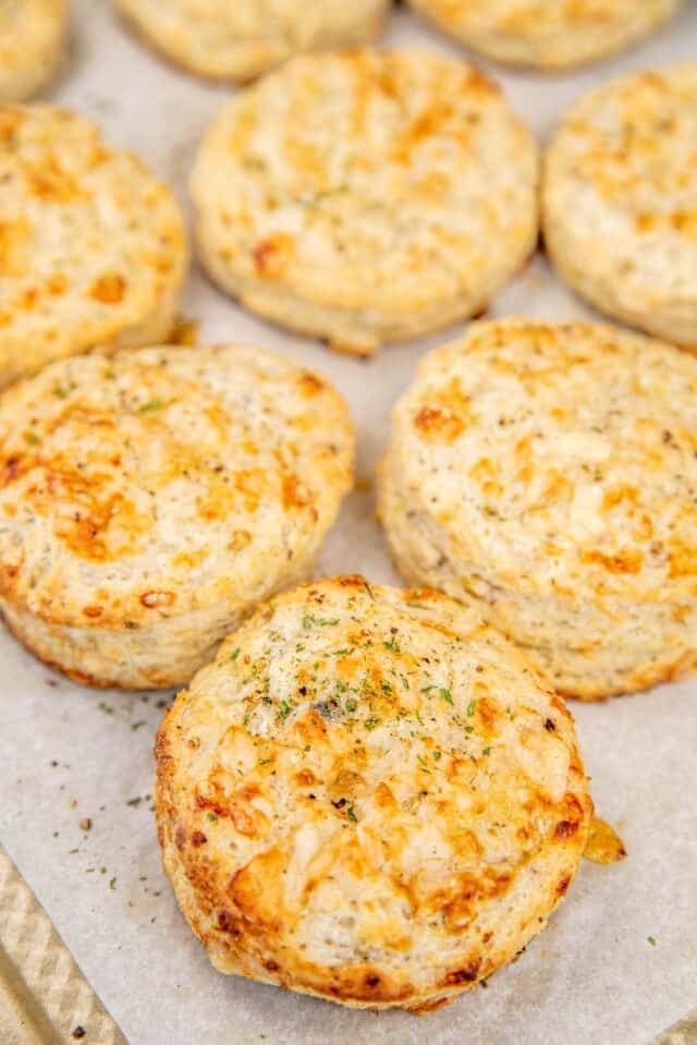 Potato biscuits in parchment paper. 