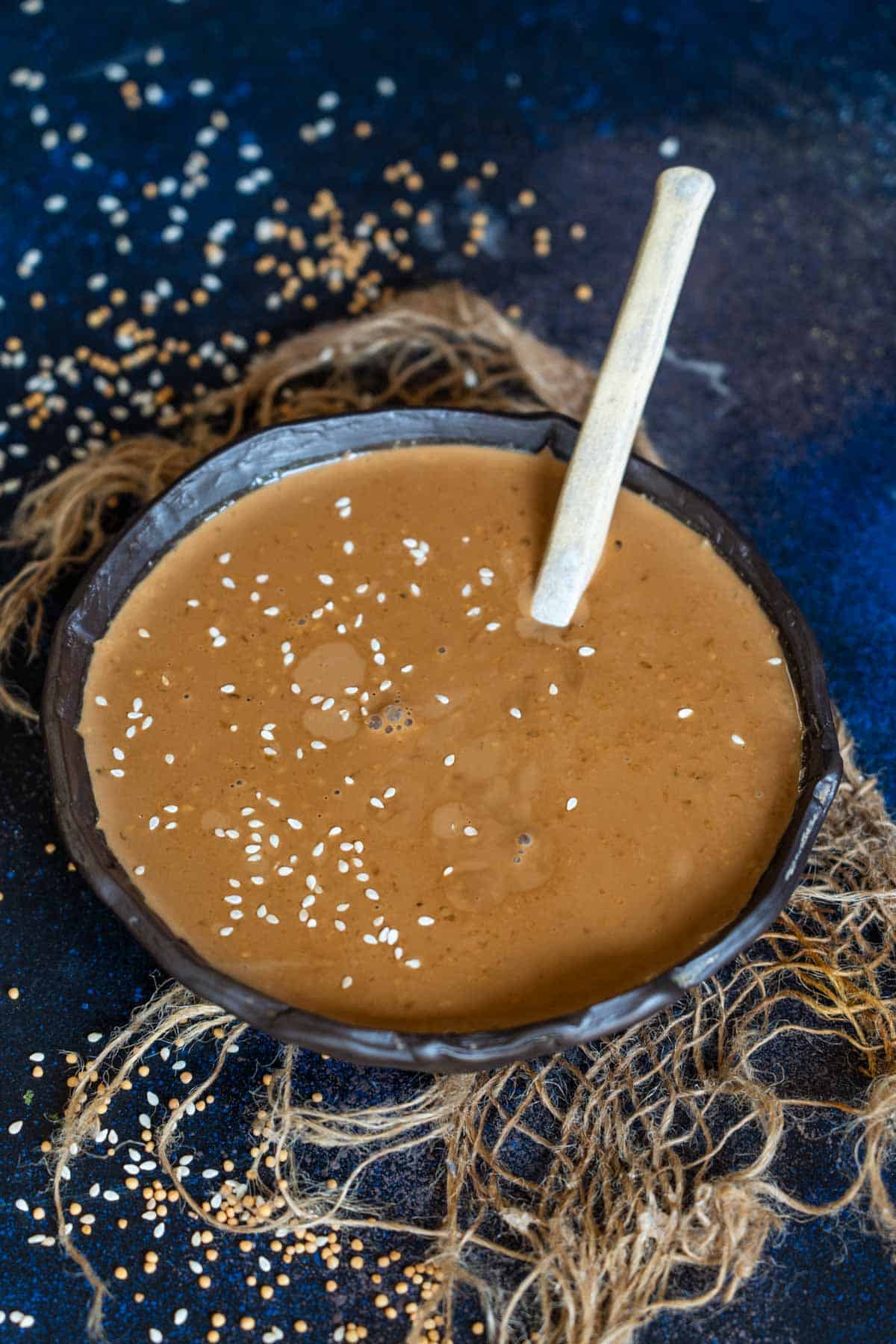 Homemade hibachi mustard sauce with sesame seeds