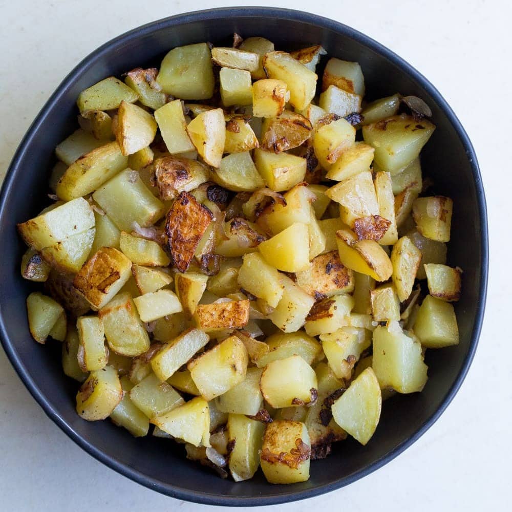 Skillet potatoes on cast iron 