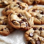 Brown Butter Chocolate Chip Cookies on Parchment Paper