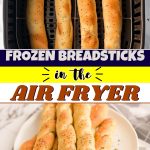 Frozen breadsticks in the air fryer.