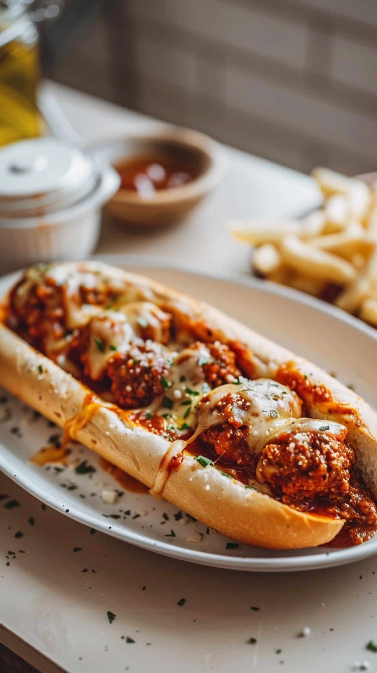 Meatball Sub on a Plate