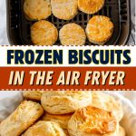 Frozen biscuits in the air fryer.