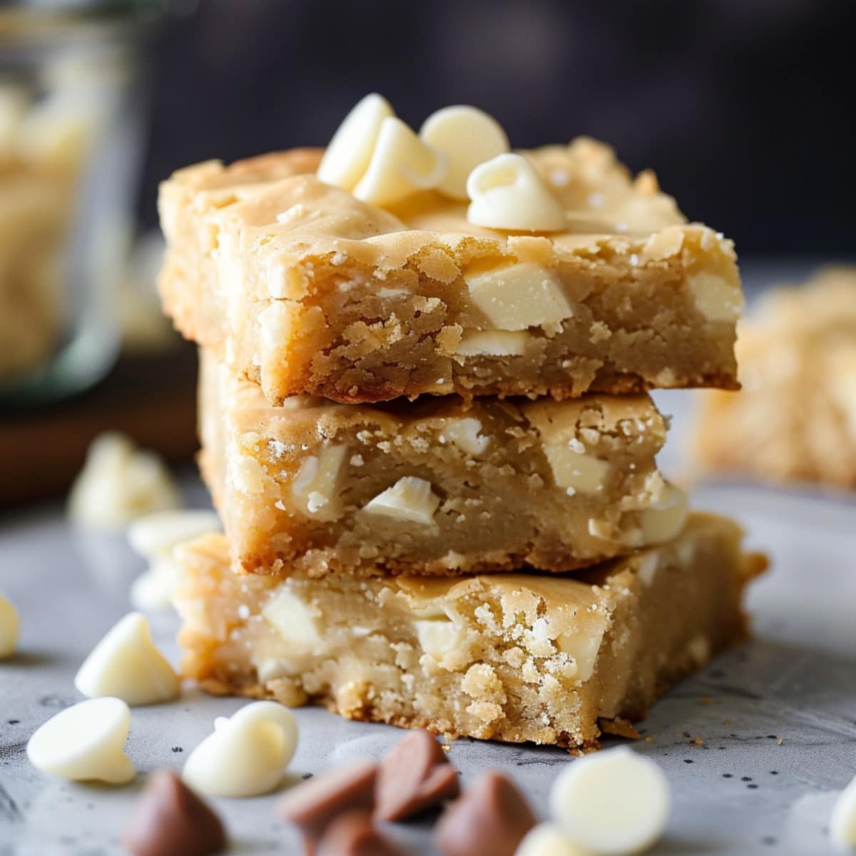 Stack of White Chocolate Blondies