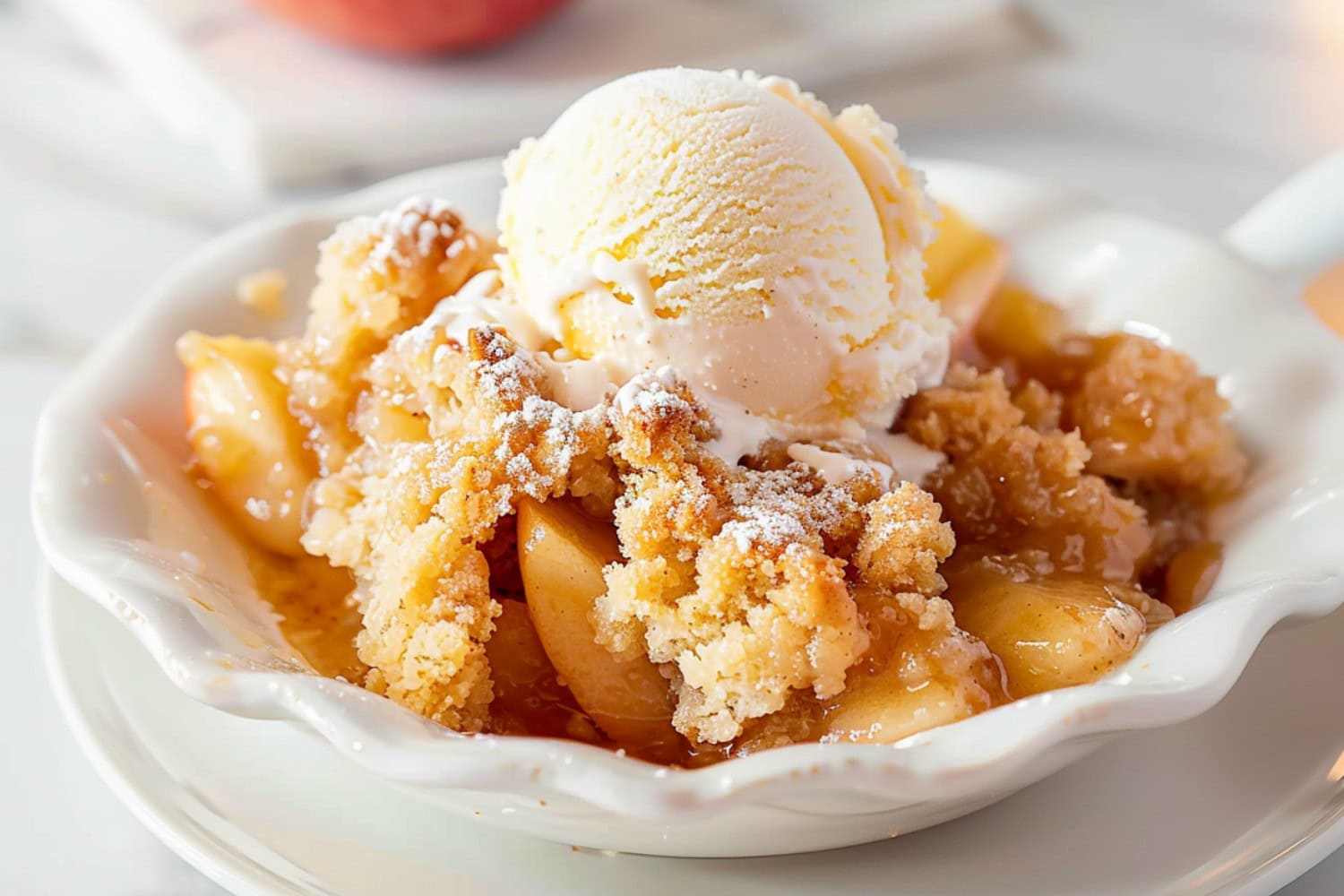 A homemade apple cobbler, perfectly balancing sweetness and tartness