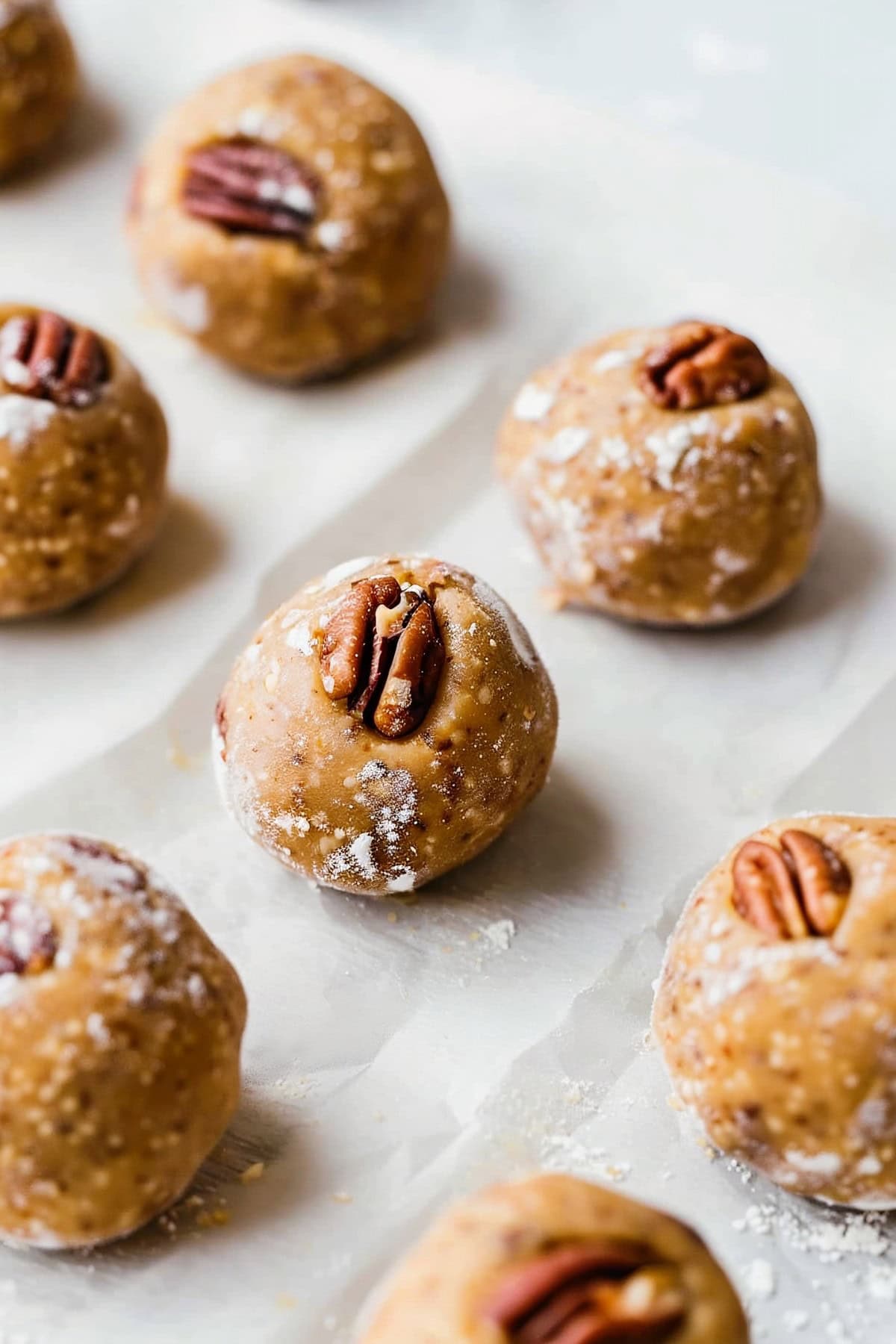 Cookie dough balls with pecans