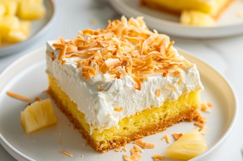 Pina Colada Poke Cake