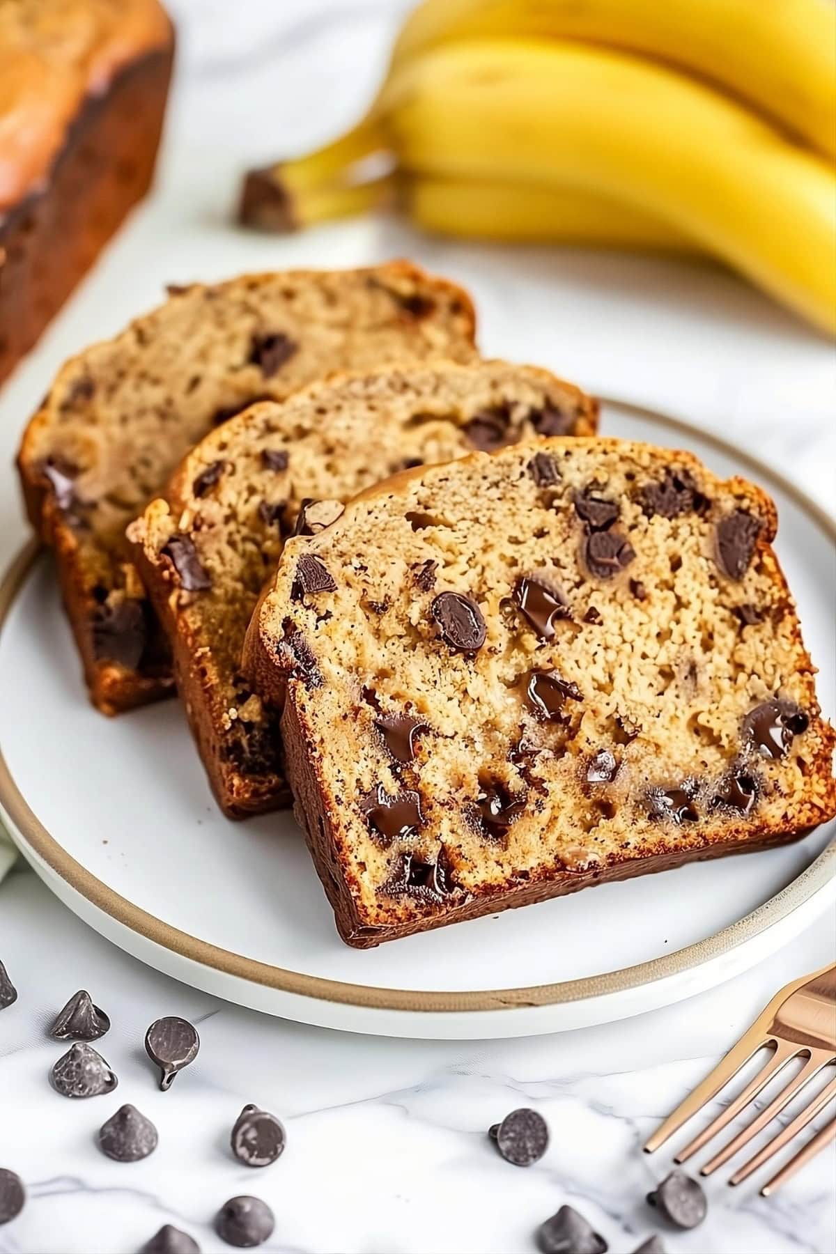 Slices of Peanut Butter Banana Bread