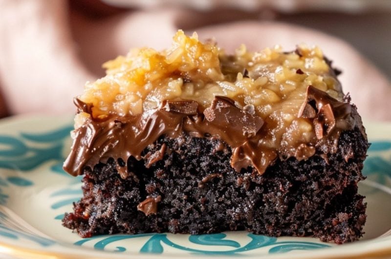 German Chocolate Poke Cake