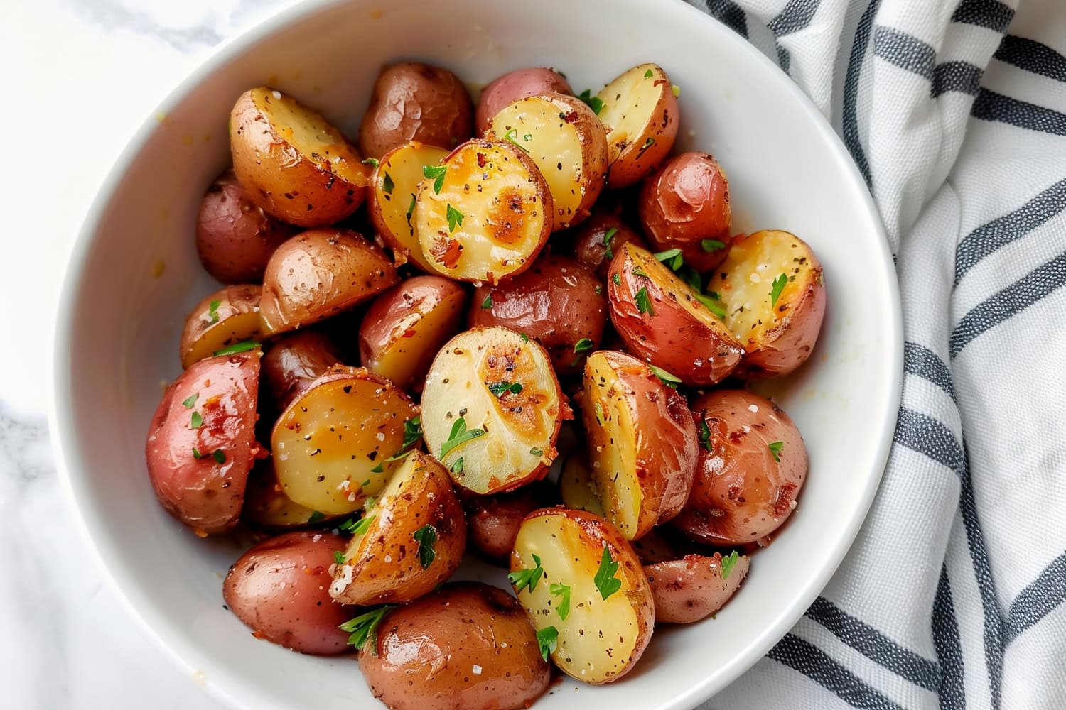 Hearty ranch potatoes with a crispy, seasoned coating.