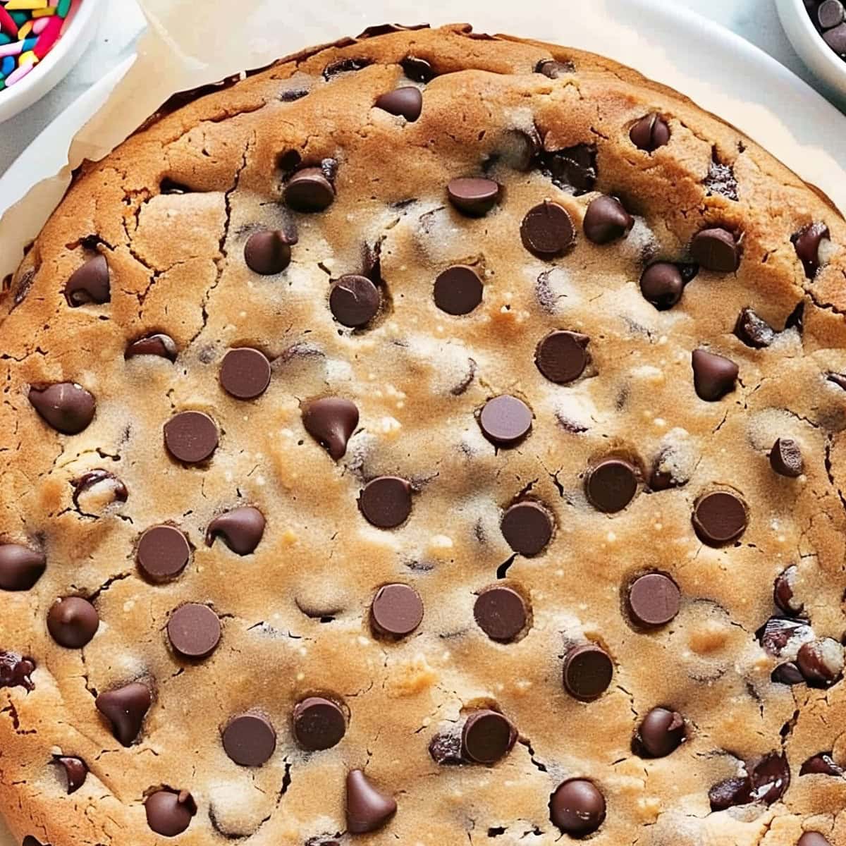 Chocolate Chip Cookie Cake Unfrosted