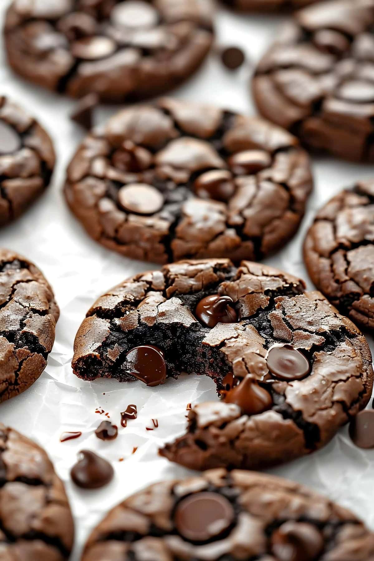 Freshly baked chocolate espresso cookies with a rich and coffee flavor.