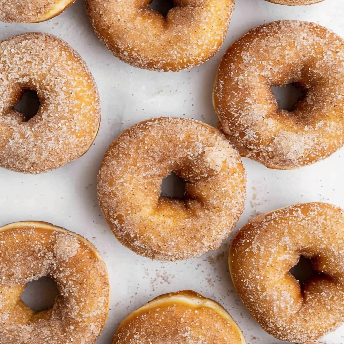 Baked Cinnamon Sugar Donuts, top view