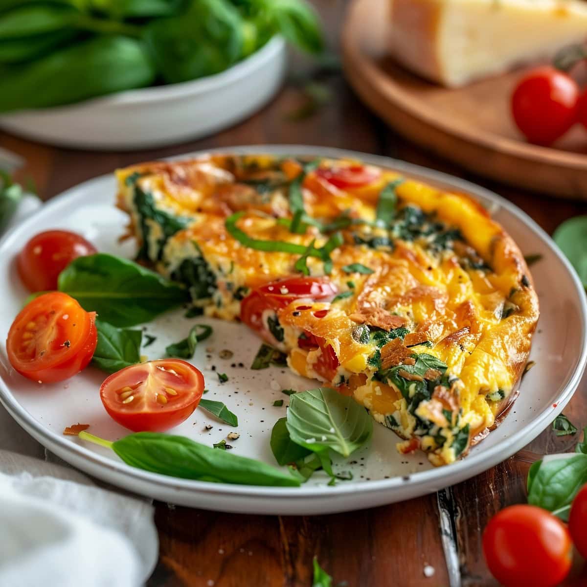 Sliced Easy Frittata in a Plate