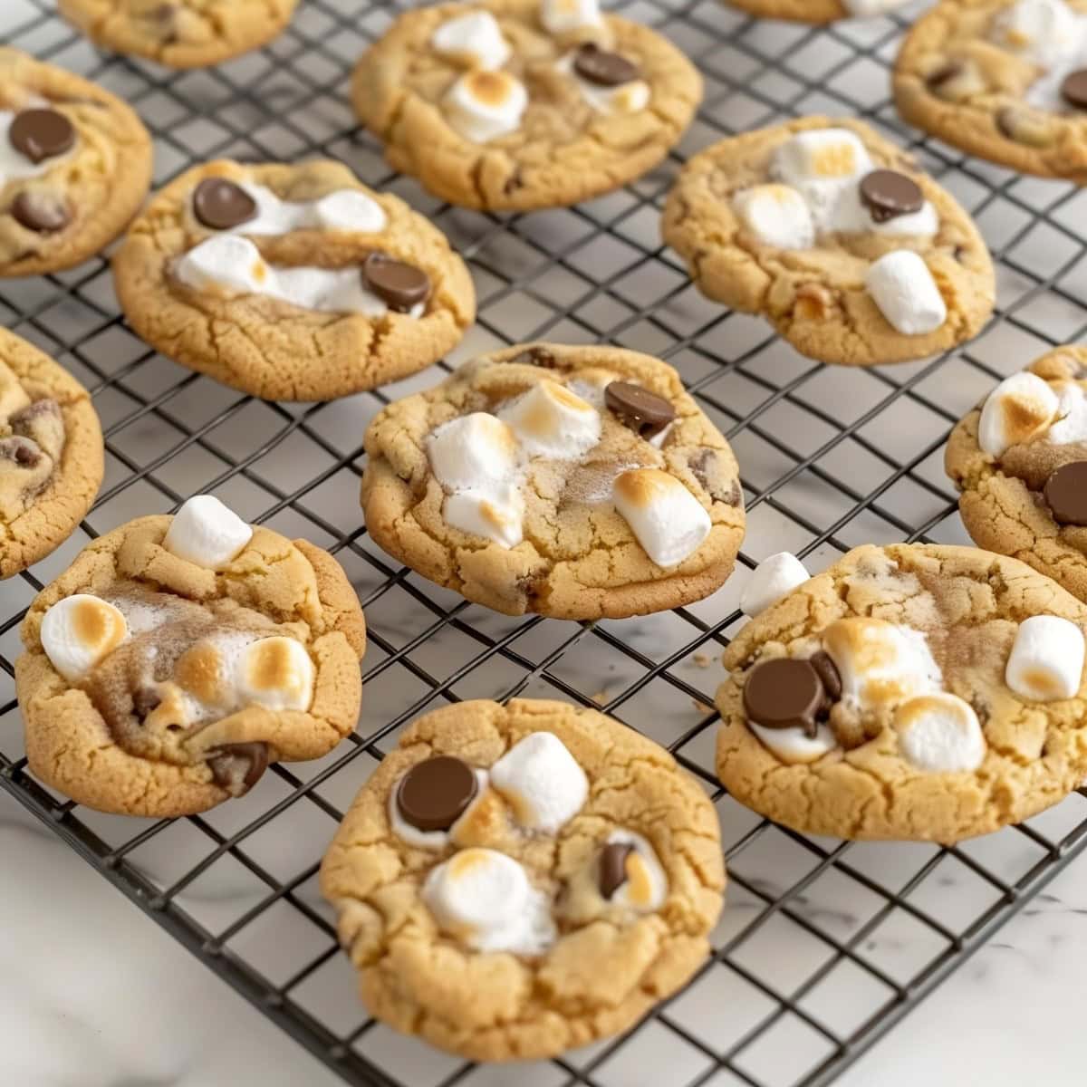 Sweet and Rich Homemade Marshmallow Chocolate Chip Cookies.