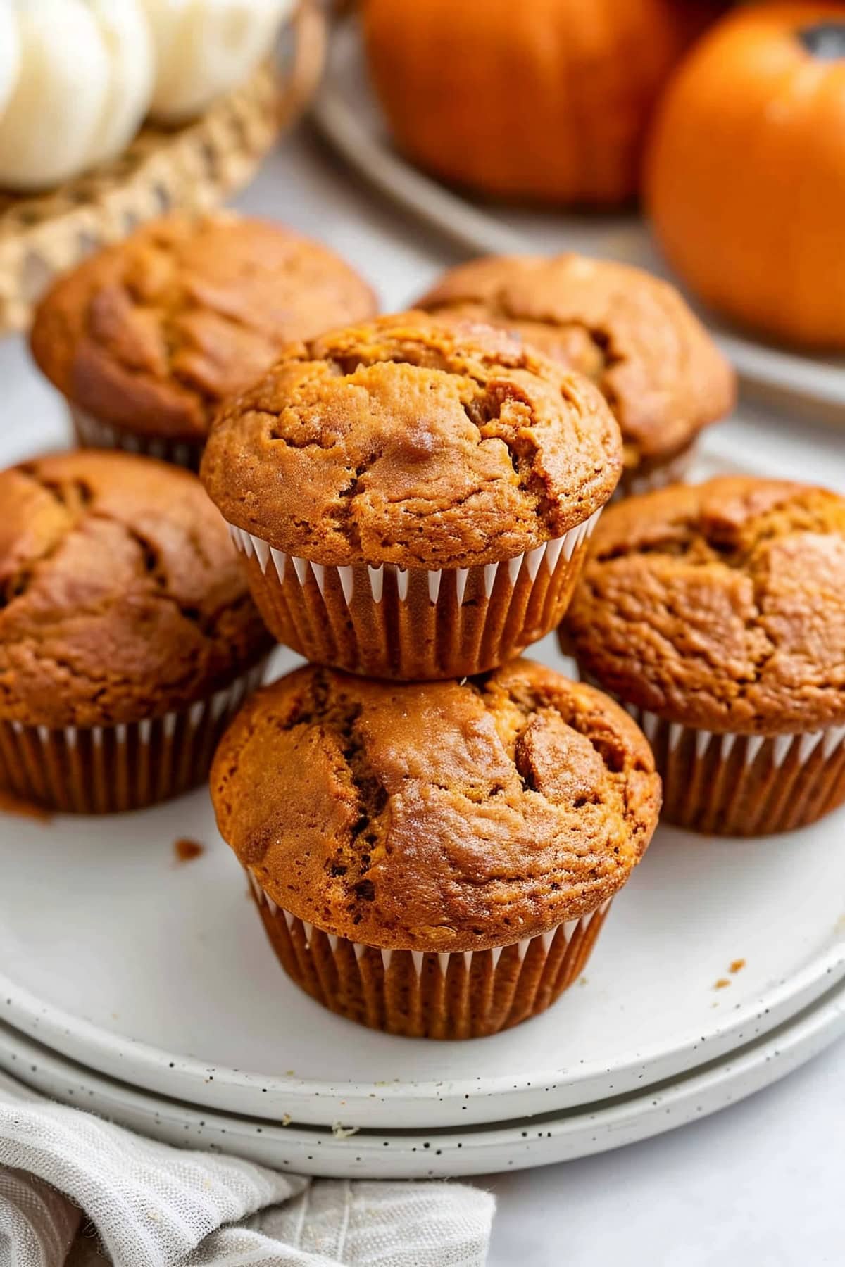 Moist and sweet homemade pumpkin banana muffins on a plate