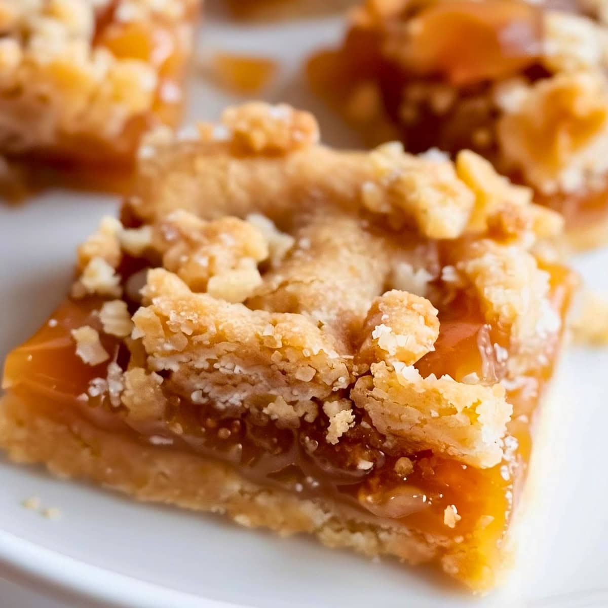 Gooey Homemade Salted Caramel Butter Bars.