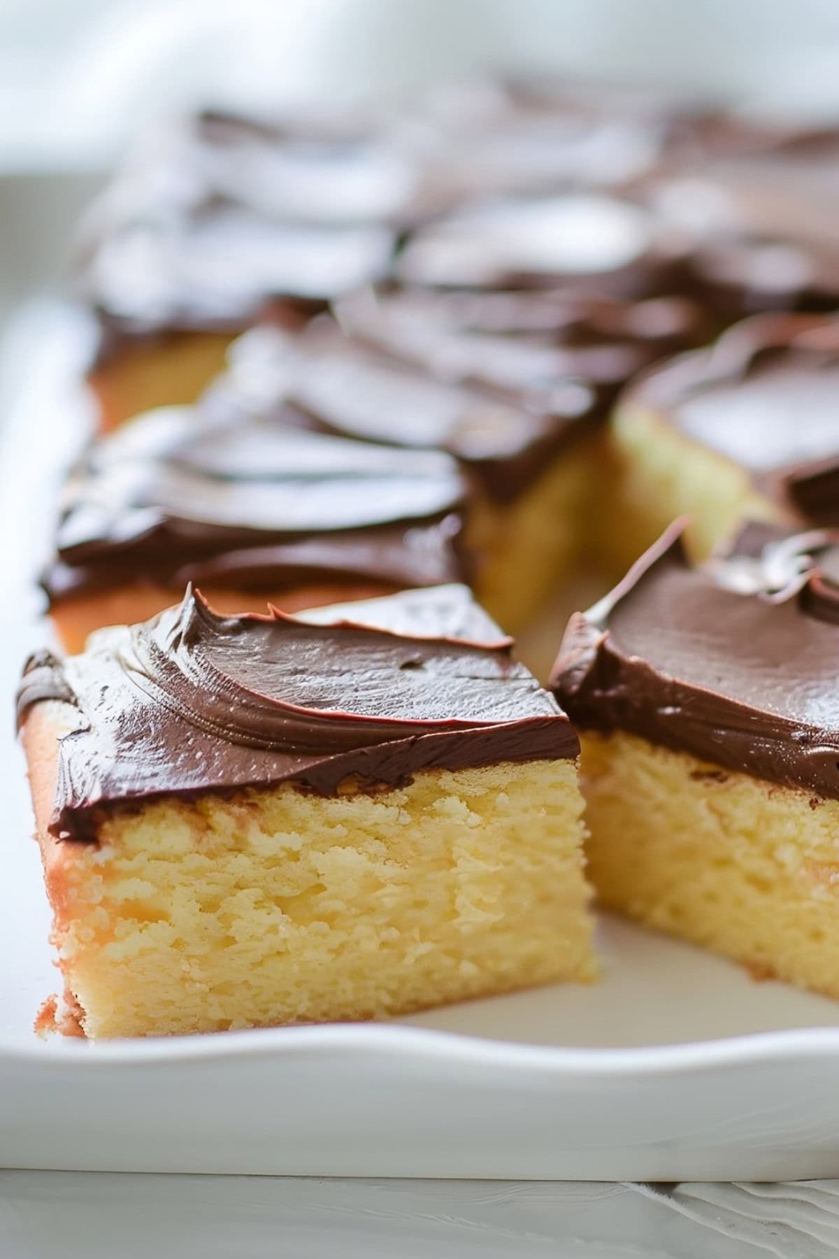 Yellow Sheet Cake with Chocolate Frosting