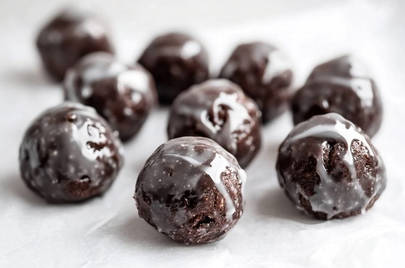 Glazed Chocolate Donut Holes