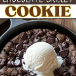 Double chocolate skillet cookie.