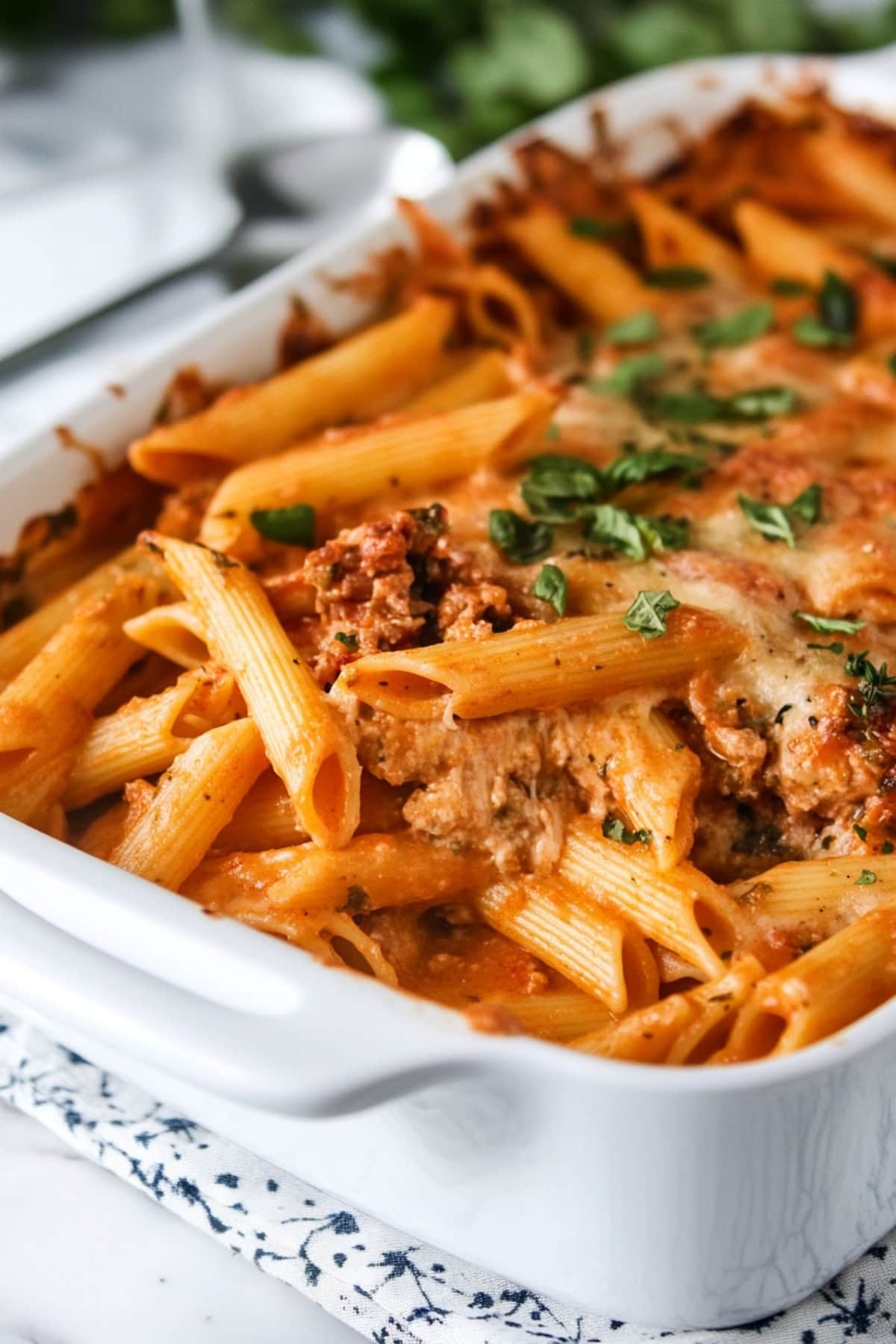 A comforting dish of Jonny Marzetti casserole featuring pasta, ground beef, tomato sauce, and melted cheese.