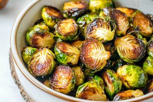 Caramelized brussels sprouts in a sweet tangy dressing.