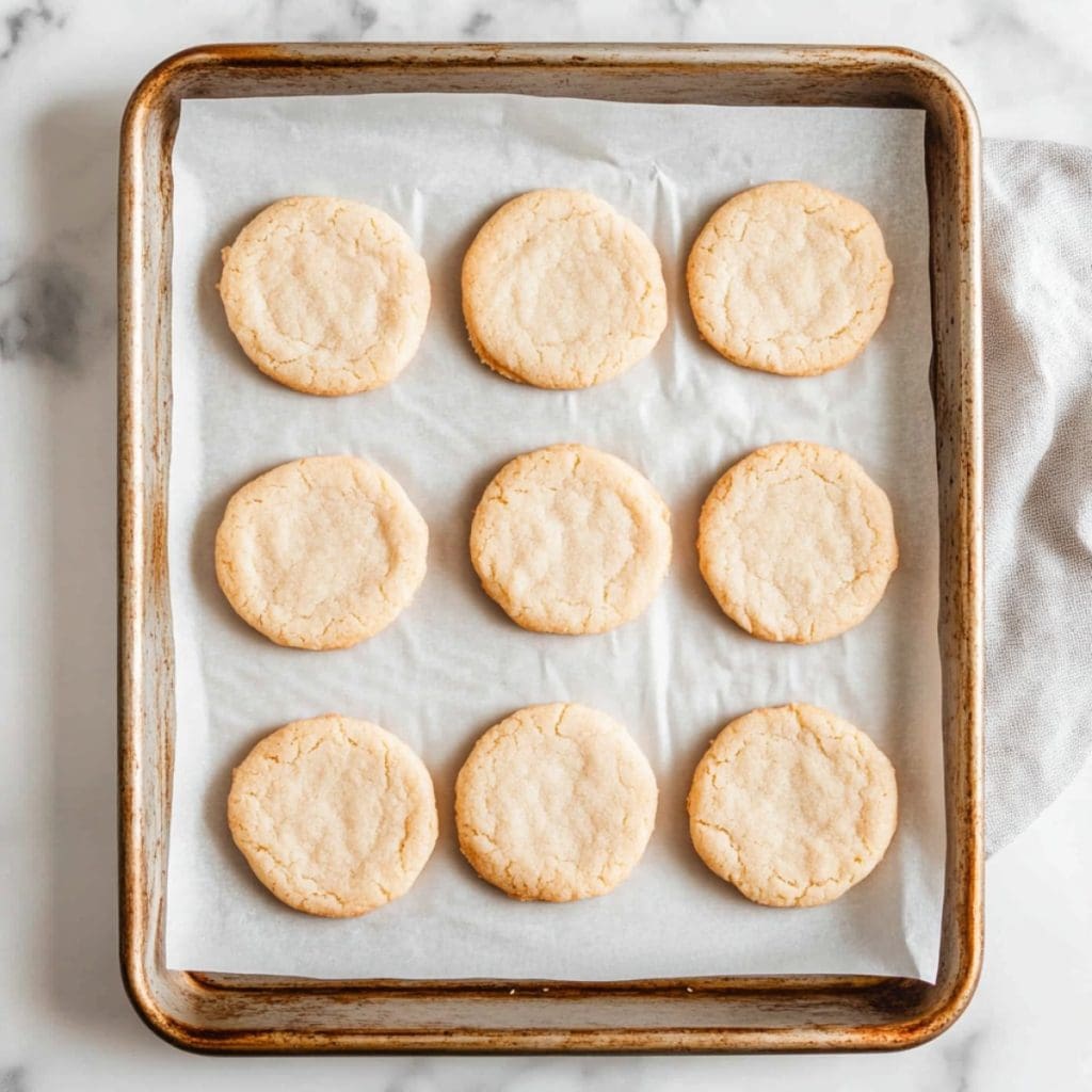 Eggnog Sugar Cookies On a Tray, top view