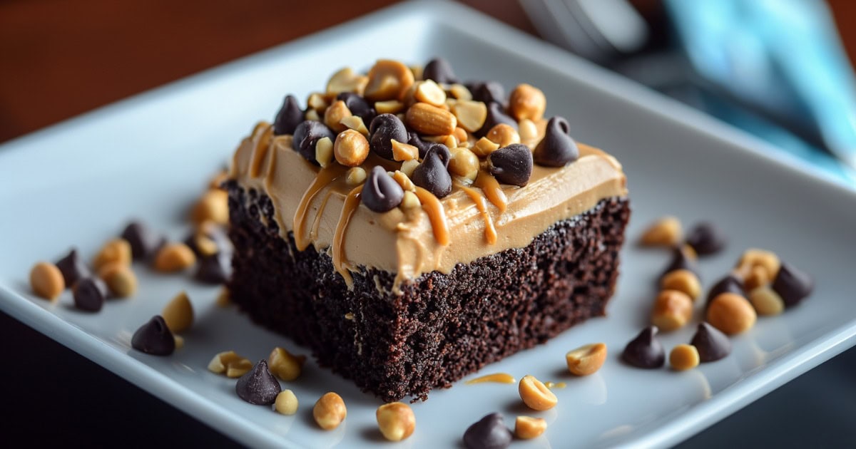 Peanut Butter Chocolate Poke Cake Recipe